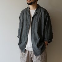 【 Size 50 のみ 】 STILL BY HAND - SILK MIXED OPEN COLLAR SHIRTS Charcoal
