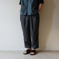 STILL BY HAND - SUMMER WOOL WIDE PANTS Charcoal