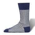 ORGANIC STRIPED FLOAT KNITTING SOCKS Navy