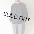 STILL BY HAND - High twist long sleeve tee / Black Navy