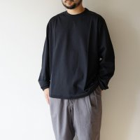 STILL BY HAND - High twist long sleeve tee / Black Navy