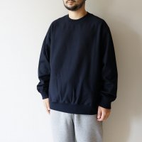 【size 50 のみ】STILL BY HAND - MERCERISED COTTON SWEATSHIRT Dark Navy