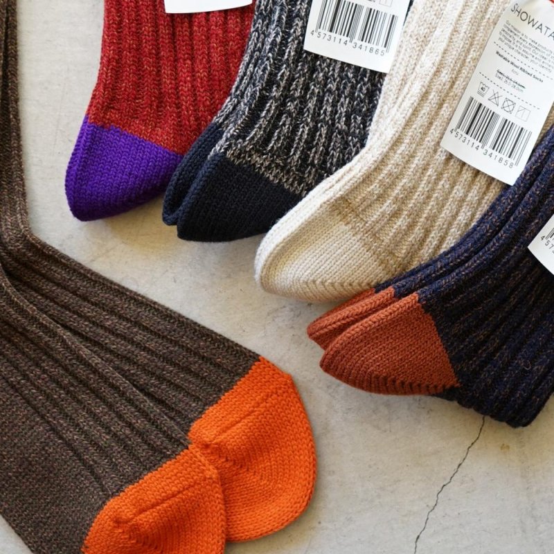 SHOWATABE - WASHABLE WOOL RIBBED SOCKS [SW-04]