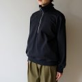 【women's】STILL BY HAND WM - HALF ZIP CUTSEW Black Navy