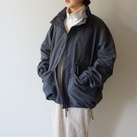 STILL BY HAND - STAND COLLAR FIELD JACKET Blue Grey