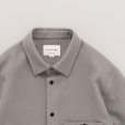 STILL BY HAND - WOOL SQUARE SHIRTS [SH02244] Taupe