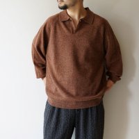 STILL BY HAND - POLO SWEATER Orange