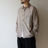 STILL BY HAND - WOOL SQUARE SHIRTS Taupe