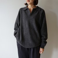 【size 46 のみ】 STILL BY HAND - POLO SWEATER Charcoal