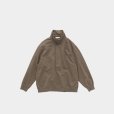 STILL BY HAND - STAND COLLAR SWEAT SHIRTS [CS01244] Camel