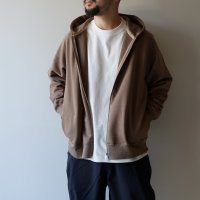 STILL BY HAND - ZIP UP HOODIE Camel