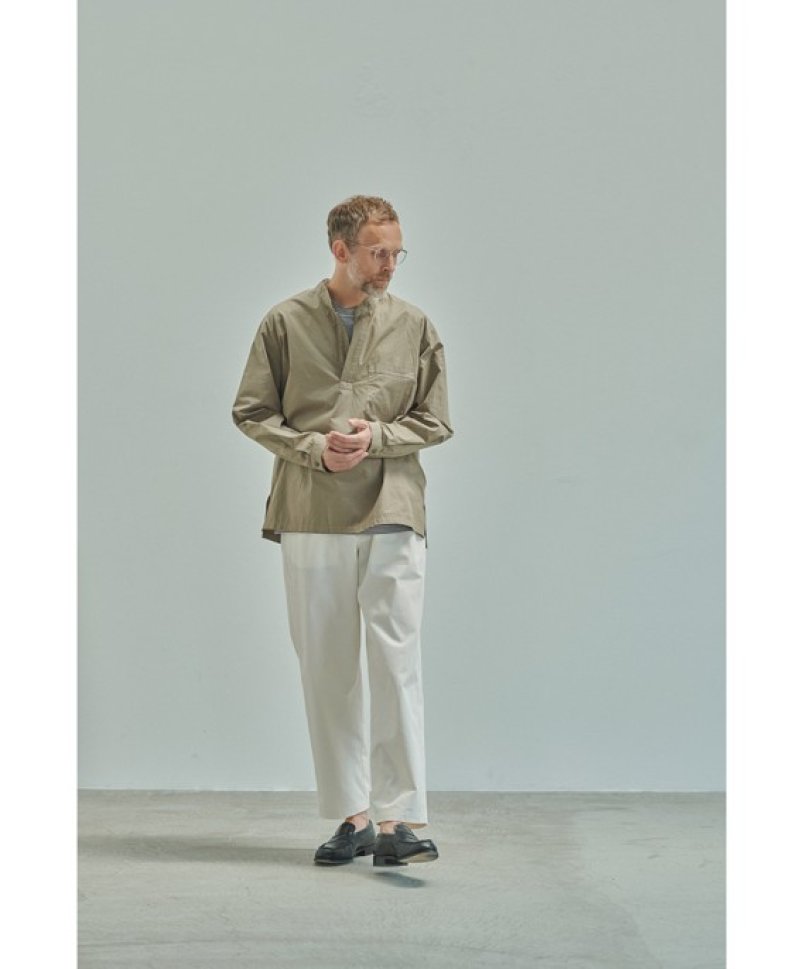 STILL BY HAND - Garment dye over shirt [SH03251] / Khaki Beige