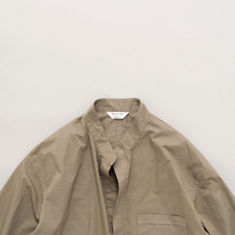 STILL BY HAND - Garment dye over shirt [SH03251] / Khaki Beige