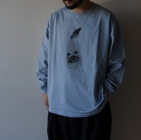 EEL Products × ヒラノトシユキ - Cat（ミツメルネコ）L/S tee / Sax