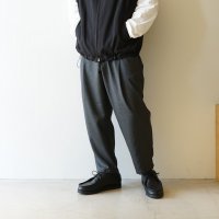 STILL BY HAND - Summer wool wide pants / Charcoal