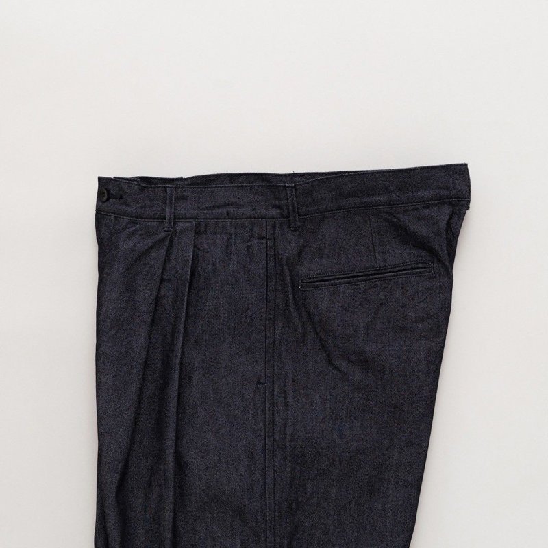 STILL BY HAND - 10oz denim 2tuck pants [DN04251] / Navy