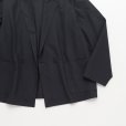 STILL BY HAND - Cupro mixed easy jacket [JK02251] / Dark Navy