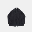 STILL BY HAND - Cupro mixed easy jacket [JK02251] / Dark Navy