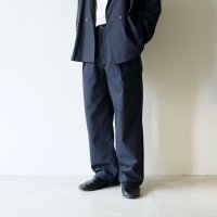 STILL BY HAND - Cupro mixed straight pants / Dark Navy