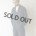 STILL BY HAND - Cupro mixed easy jacket / Dark Navy