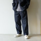[size48のみ] STILL BY HAND - 10oz denim 2tuck pants / Navy