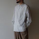 [size50のみ] STILL BY HAND - Oversized shirt / White Stripe