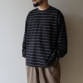 [size46のみ] STILL BY HAND - Striped long sleeve / Black×White