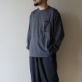 [size48のみ] STILL BY HAND - Striped long sleeve / Grey×Navy