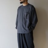 [size48のみ] STILL BY HAND - Striped long sleeve / Grey×Navy