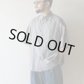 STILL BY HAND - Silk mixed shirt / Blue Grey