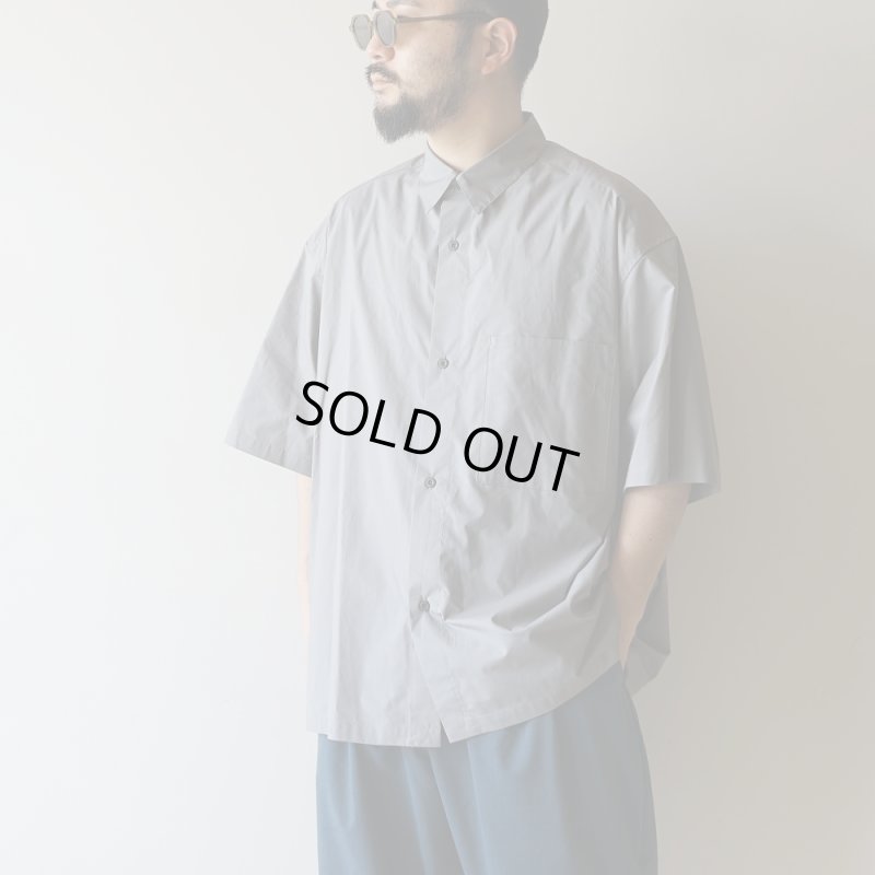 STILL BY HAND - Silk mixed shirt [SH01251] / Blue Grey