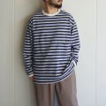 [size Sのみ] EEL Products - Yururi tee L/S border [E-25526] / Blue Border