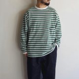 EEL Products - Yururi tee L/S border [E-25526] / Green Border