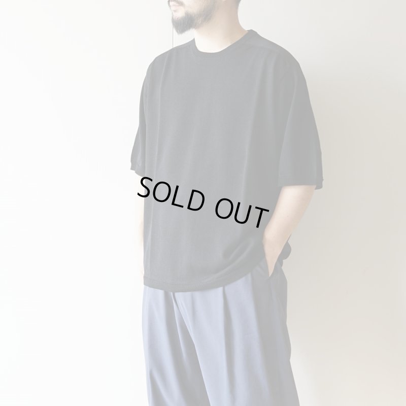 STILL BY HAND - Half sleeve knit t-shirt [KN02251] / Black