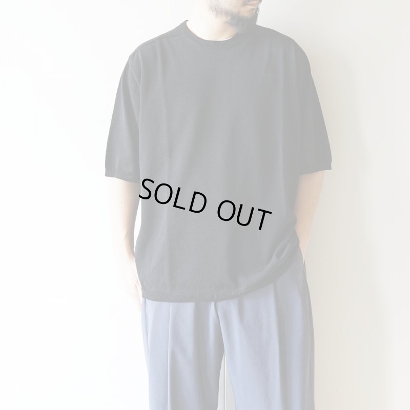 STILL BY HAND - Half sleeve knit t-shirt [KN02251] / Black