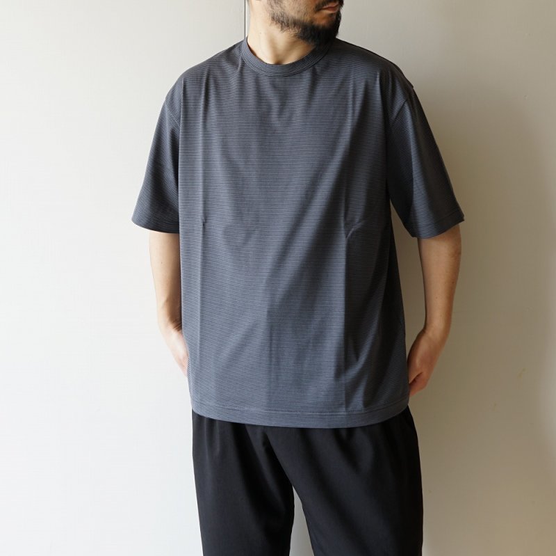 STILL BY HAND - Striped t-shirt [CS02351] / Grey×Navy