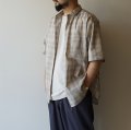 [size Mのみ] EEL Products - Conkara shirt 1/2 / Light gray check