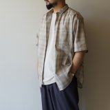 [size Mのみ] EEL Products - Conkara shirt 1/2 / Light gray check