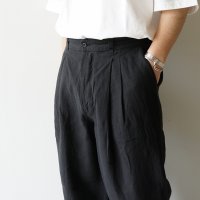 ●20%OFF●[size44のみ] STILL BY HAND - 2tuck Linen pants / Black