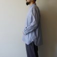 STILL BY HAND - Striped narrow collar shirt [SH04251] / Navy