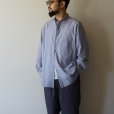 STILL BY HAND - Striped narrow collar shirt [SH04251] / Navy