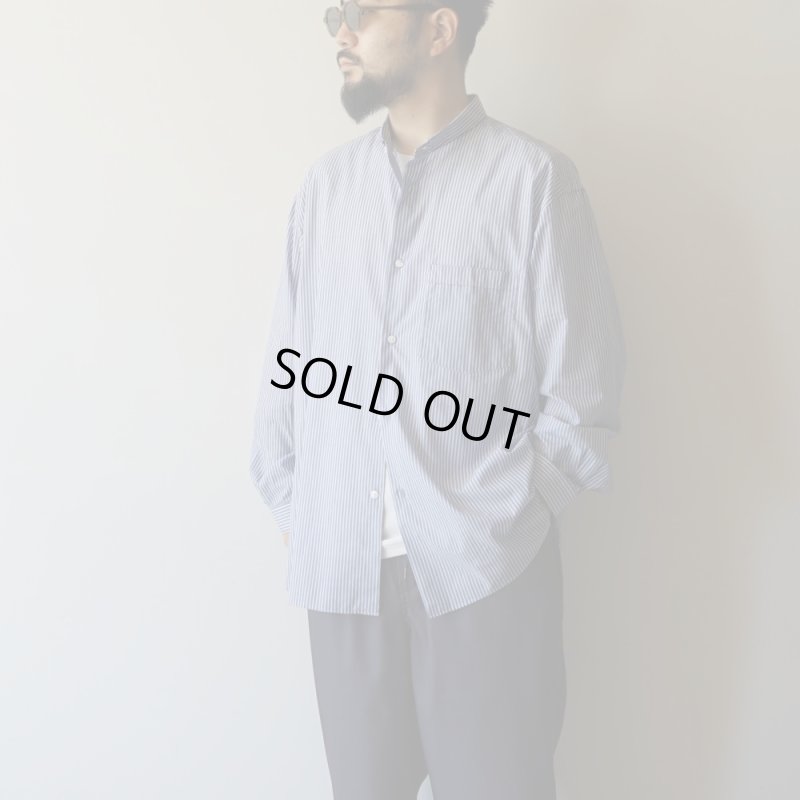STILL BY HAND - Striped narrow collar shirt [SH04251] / Navy