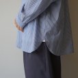 STILL BY HAND - Striped narrow collar shirt [SH04251] / Navy