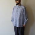 STILL BY HAND - Striped narrow collar shirt [SH04251] / Navy