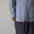 STILL BY HAND - Striped narrow collar shirt [SH04251] / Navy