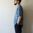 STILL BY HAND - Nepped crewneck t-shirt [CS07252] / Smoke blue