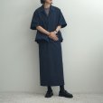 【women's】 STILL BY HAND WM - Cotton/Nylon open collar shirt [SH01252WM] / Navy