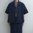 【women's】 STILL BY HAND WM - Cotton/Nylon open collar shirt [SH01252WM] / Navy