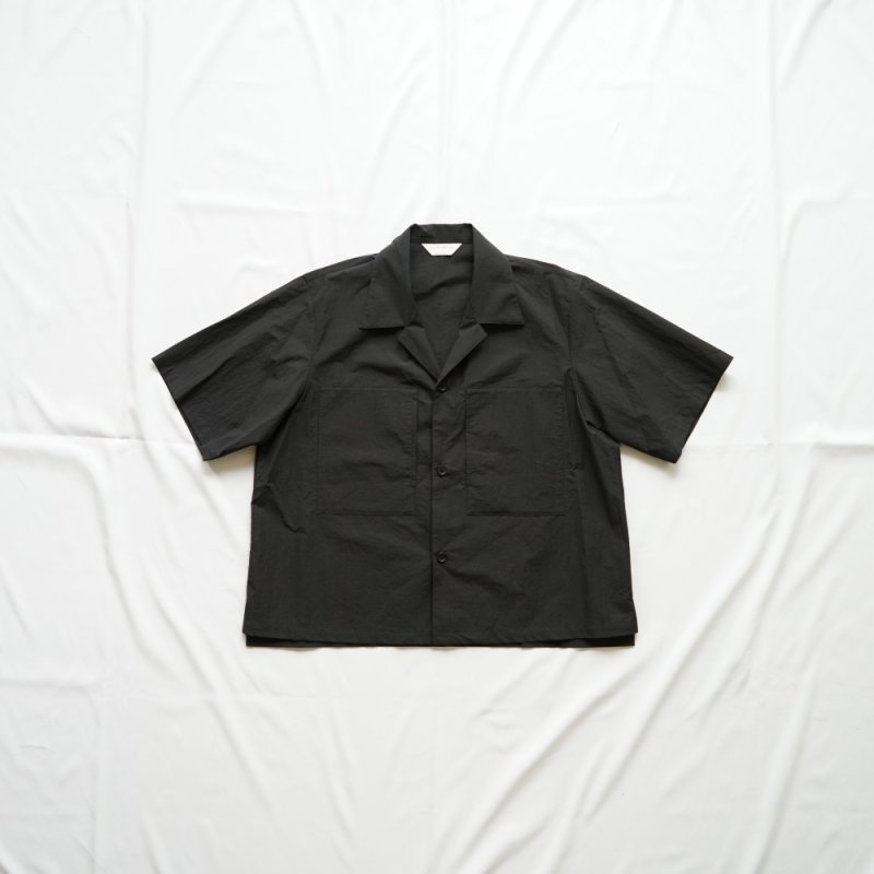 【women's】 STILL BY HAND WM - Cotton/Nylon open collar shirt [SH01252WM] / Black