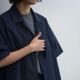 【women's】 STILL BY HAND WM - Cotton/Nylon open collar shirt [SH01252WM] / Navy